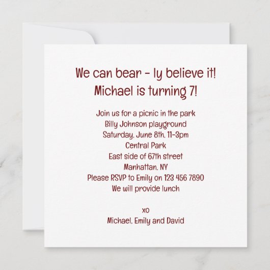 We kunnen beer-ly het geloven! Beer verjaardag Kaart (Achterkant)