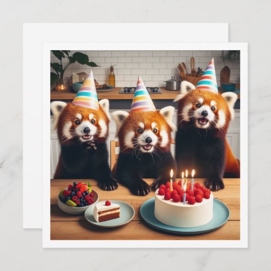 We kunnen beer-ly het geloven! Rode panda verjaard Kaart (Voorkant / Achterkant)