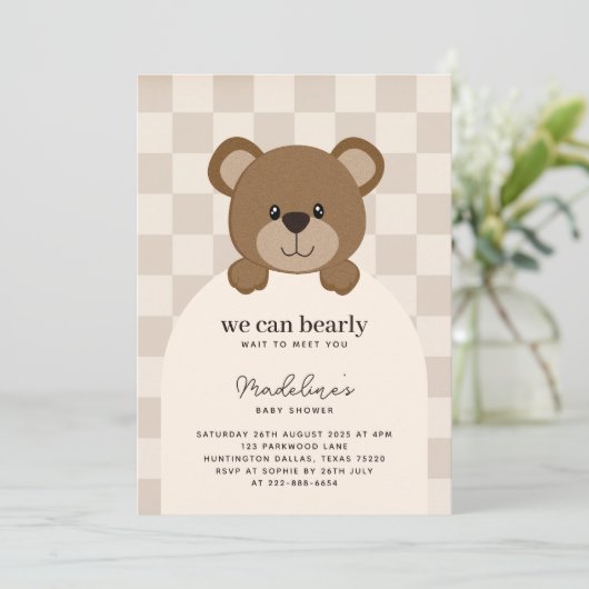 We kunnen Beer-ly wachten | Schattige Beer aangezi Kaart (Staand voorkant)