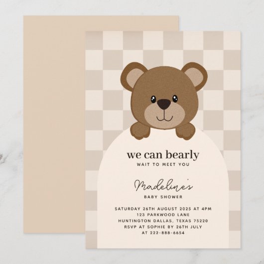 We kunnen Beer-ly wachten | Schattige Beer aangezi Kaart (Voorkant / Achterkant)