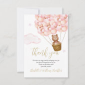 We kunnen Beer roze Baby shower gedicht afwachten Bedankkaart (Voorkant)