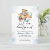 We kunnen bijna Baby shower Boy uitnodiging afwach (Staand voorkant)