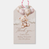 We kunnen bijna Beer wachten met ballonnen Baby sh Cadeaulabel (Voorkant)