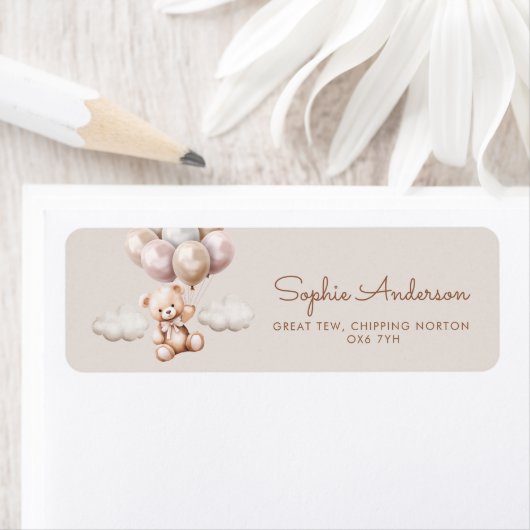 We kunnen bijna Beer wachten met ballonnen Baby sh Etiket (Insitu)