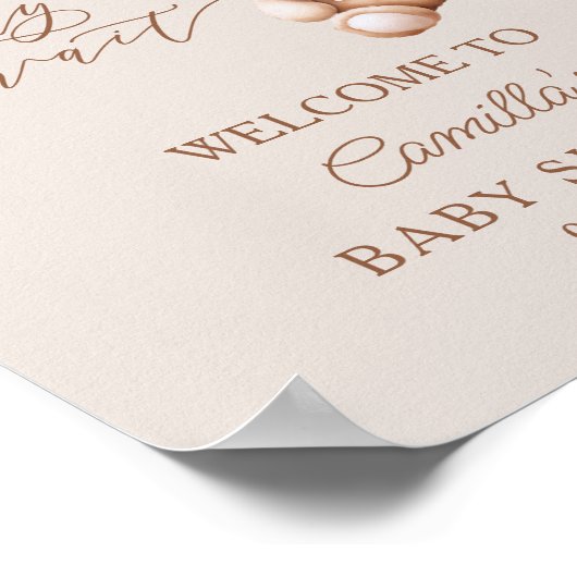 We kunnen bijna Beer wachten met ballonnen Baby sh Poster (Hoek)