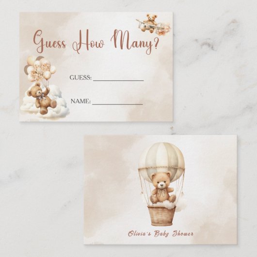 We kunnen bijna niet raden hoeveel Baby shower spe Informatiekaartje (Voorkant / Achterkant)