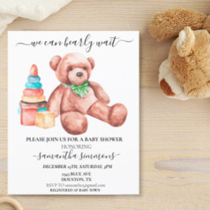 We kunnen bijna niet wachten Baby Shower Teddybeer