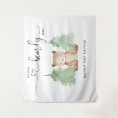 We kunnen bijna niet wachten baby shower wandkleed (Voorkant)