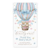 We kunnen bijna niet wachten Boy Girl Twins Dank j Etiket (Voorkant)