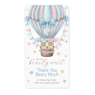 We kunnen bijna niet wachten Boy Girl Twins Dank j Etiket