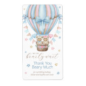 We kunnen bijna niet wachten Boy Girl Twins Dank j Etiket (Voorkant)