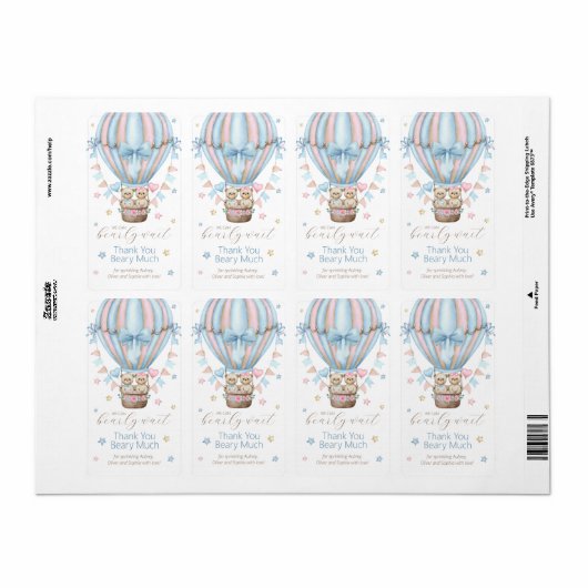 We kunnen bijna niet wachten Boy Girl Twins Dank j Etiket (Full Sheet)