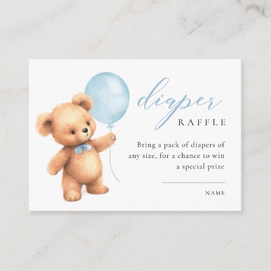 We kunnen bijna niet wachten op blauwe ballon luie informatiekaartje (Voorkant)