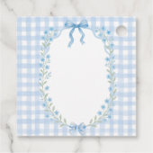 We kunnen bijna niet wachten op Blue Gingham Baby Bedankjes Labels (Achterkant)