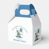 We kunnen bijna niet wachten op Blue Teddy Bear Bedankdoosjes (Voorkant Zijde)