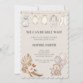 We kunnen bijna niet wachten op Boho Pampas Baby s Kaart (Voorkant)