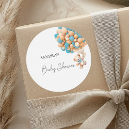 We kunnen bijna niet wachten op de blauwe ballon v ronde sticker