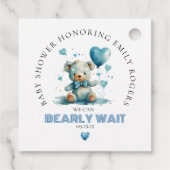 We kunnen bijna niet wachten op de blauwe teddybee bedankjes labels (Achterkant)