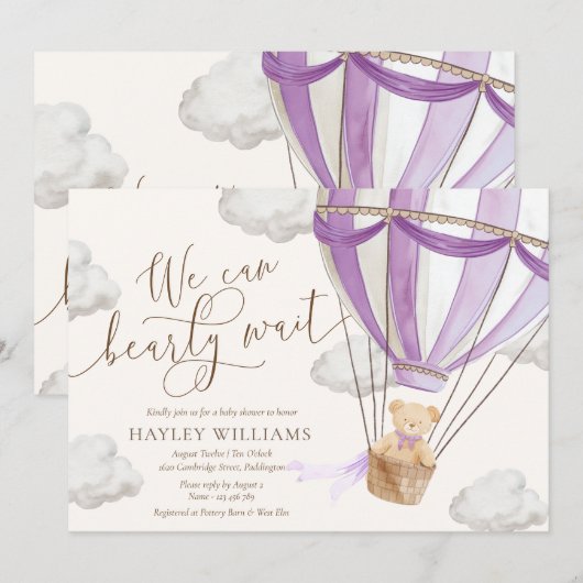 We kunnen bijna niet wachten op een Lila Baby show Kaart (Voorkant / Achterkant)