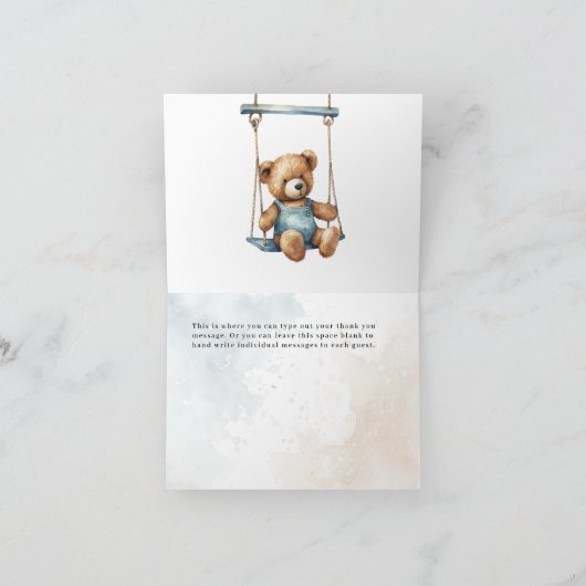 We kunnen bijna niet wachten op het Denim Teddy Be Bedankkaart (Binnen)