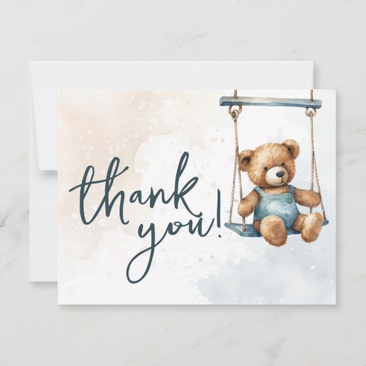 We kunnen bijna niet wachten op het Denim Teddy Be Bedankkaart (Voorkant)