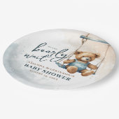 We kunnen bijna niet wachten op het Denim Teddy Be Papieren Bordje (Gekanteld)