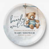 We kunnen bijna niet wachten op het Denim Teddy Be Papieren Bordje (Voorkant)