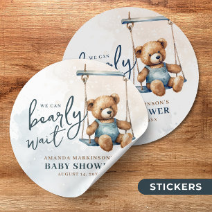 We kunnen bijna niet wachten op het Denim Teddy Be Ronde Sticker