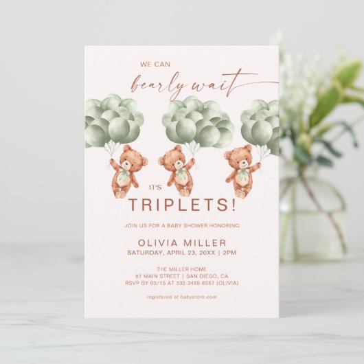 We kunnen bijna niet wachten op het Sage Green Tri Kaart (Staand voorkant)