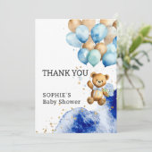 We kunnen bijna niet wachten op Royal Blue en Gold Bedankkaart (Staand voorkant)