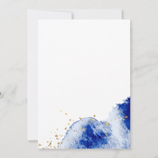 We kunnen bijna niet wachten op Royal Blue en Gold Bedankkaart (Achterkant)