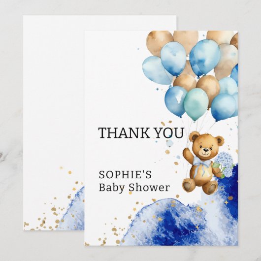 We kunnen bijna niet wachten op Royal Blue en Gold Bedankkaart (Voorkant / Achterkant)