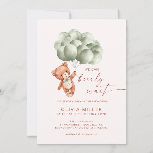 We kunnen bijna niet wachten op Sage Green Beer Ba Kaart (Voorkant)