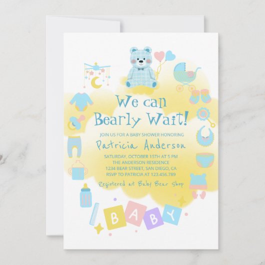 We kunnen bijna niet wachten op Schattige Boy Baby Kaart (Voorkant)