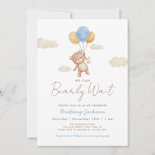 We kunnen bijna niet wachten op Teddy Bear Baby sh Kaart (Voorkant)