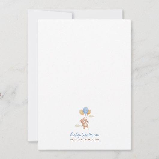 We kunnen bijna niet wachten op Teddy Bear Baby sh Kaart (Achterkant)