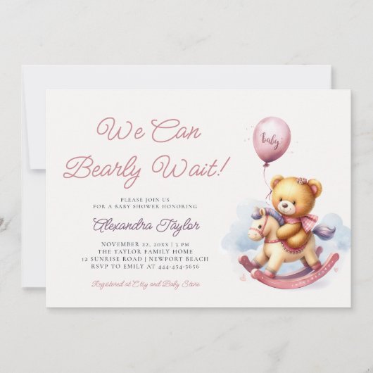 We kunnen bijna niet wachten Schommelpaard Babemei Kaart (Voorkant)