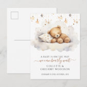 We kunnen bijna niet wachten Slaap Teddybeer Zwang Aankondigingskaart (Voorkant / Achterkant)