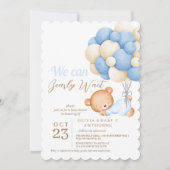 We kunnen bijna niet wachten Teddy Balloon Baby Sh Kaart (Voorkant)