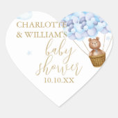 We kunnen bijna niet wachten Teddybeer Jongens Bab Hart Sticker (Voorkant)