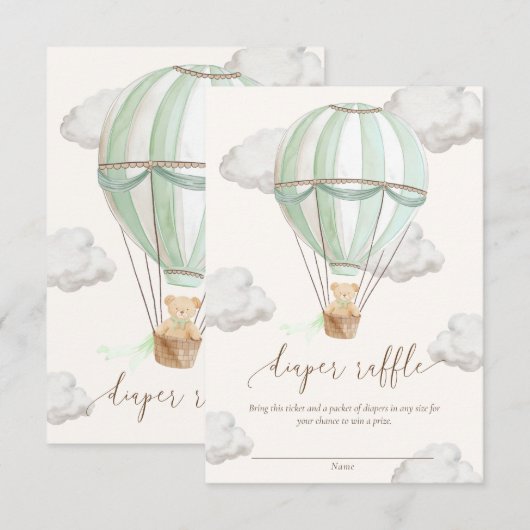 We kunnen bijna niet wachten Teddybeer Luiers Raff Kaart (Voorkant / Achterkant)