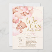 We kunnen bijna niet wachten tot Teddy Baby Girl S Kaart (Voorkant)