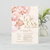 We kunnen bijna niet wachten tot Teddy Baby Girl S Kaart (Staand voorkant)