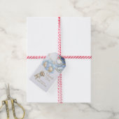 We kunnen bijna wachten abstract blauw goud dank u cadeaulabel (Met Touw)