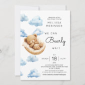 We kunnen bijna wachten Baby Boy Shower Kaart (Voorkant)