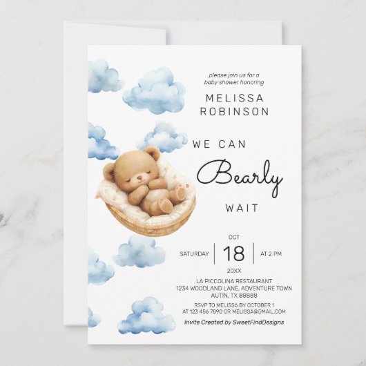 We kunnen bijna wachten Baby Boy Shower Kaart (Voorkant)