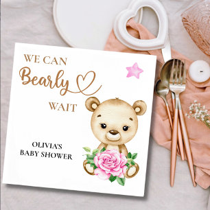 We kunnen bijna wachten baby meisje baby shower servet