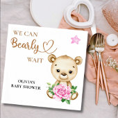 We kunnen bijna wachten baby meisje baby shower servet
