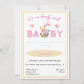 We kunnen bijna wachten baby meisje teddy kaart (Voorkant)