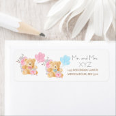 we kunnen bijna wachten baby shower retouradres etiket (Insitu)